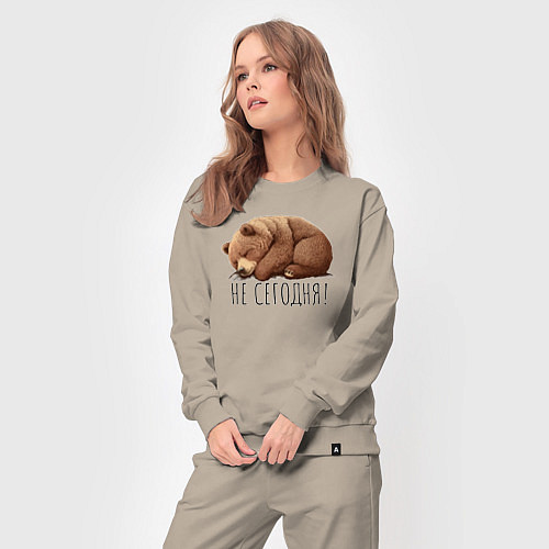 Женский костюм Спящий медведь - не сегодня / Миндальный – фото 3