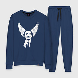 Костюм хлопковый женский Сальвадор Дали с крыльями, цвет: тёмно-синий