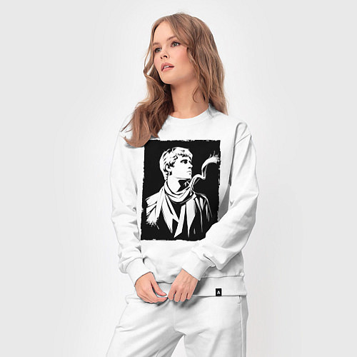 Женский костюм Есенин в стиле стрит-арт / Белый – фото 3