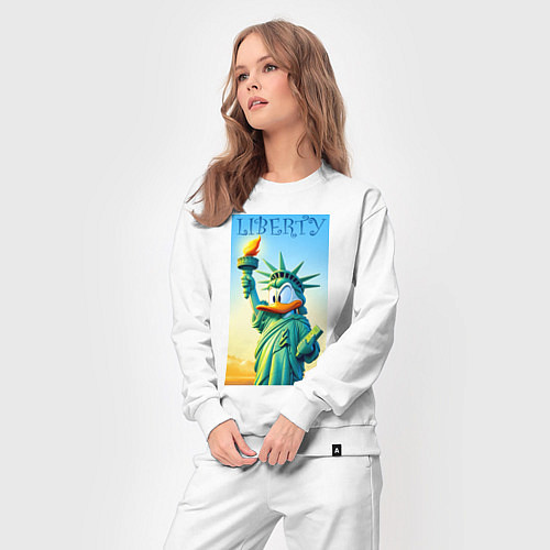 Женский костюм Статуя свободы - Дональд Дак / Белый – фото 3