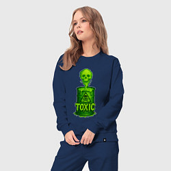 Костюм хлопковый женский Toxic зеленая кислота, цвет: тёмно-синий — фото 2