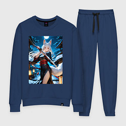 Костюм хлопковый женский Лиса с самураским мечем, цвет: тёмно-синий