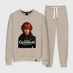 Костюм хлопковый женский Дилюк Геншин Импакт, цвет: миндальный