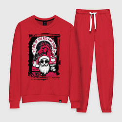 Костюм хлопковый женский Красный огненный конь 2026, цвет: красный