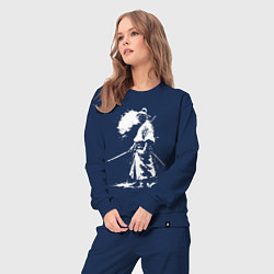 Костюм хлопковый женский Профиль самурая, цвет: тёмно-синий — фото 2