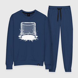 Костюм хлопковый женский Хоккейная рамка, цвет: тёмно-синий