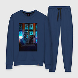 Костюм хлопковый женский Джон Уик и пёс, цвет: тёмно-синий