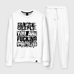 Костюм хлопковый женский Suicide Silence: You are Fucking, цвет: белый