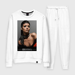 Костюм хлопковый женский Rihanna: portrait, цвет: белый