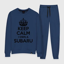 Костюм хлопковый женский Keep Calm & I own a Subaru, цвет: тёмно-синий