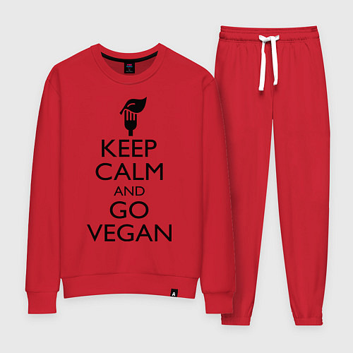 Женский костюм Keep Calm & Go Vegan / Красный – фото 1