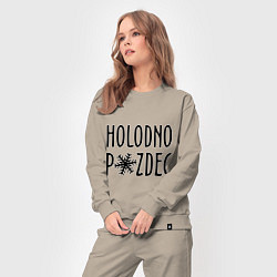 Костюм хлопковый женский Holodno, цвет: миндальный — фото 2