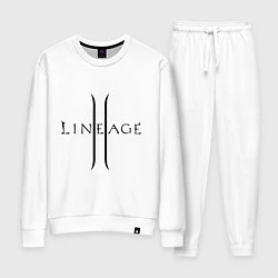 Костюм хлопковый женский Lineage logo, цвет: белый