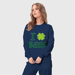 Костюм хлопковый женский Love beer, цвет: тёмно-синий — фото 2