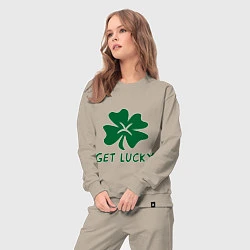 Костюм хлопковый женский Get lucky, цвет: миндальный — фото 2