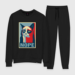 Костюм хлопковый женский Grumpy Cat NOPE, цвет: черный