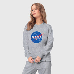 Костюм хлопковый женский NASA: Logo, цвет: меланж — фото 2