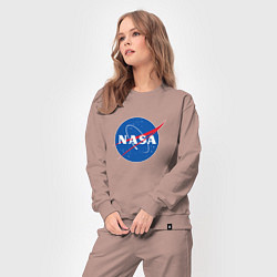 Костюм хлопковый женский NASA: Logo, цвет: пыльно-розовый — фото 2