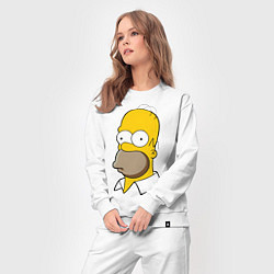 Костюм хлопковый женский Sad Homer, цвет: белый — фото 2