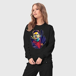 Костюм хлопковый женский Messi Art, цвет: черный — фото 2
