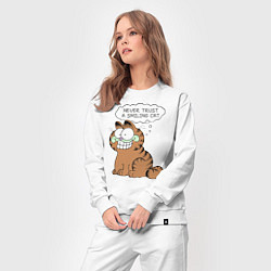 Костюм хлопковый женский Garfield: Smiling Cat, цвет: белый — фото 2