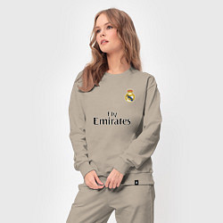 Костюм хлопковый женский Real Madrid: Fly Emirates, цвет: миндальный — фото 2