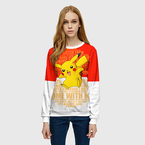 Женский свитшот Pikachu / 3D-Белый – фото 3