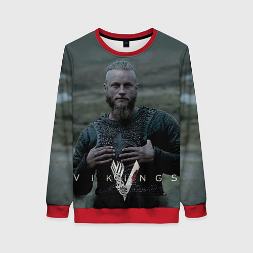 Женский свитшот Vikings: Ragnarr Lodbrok / 3D-Красный – фото 1