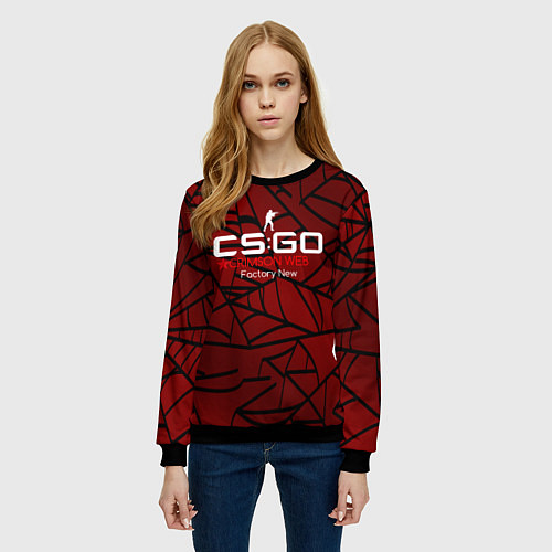 Женский свитшот Cs:go - Crimson Web Style Factory New Кровавая пау / 3D-Черный – фото 3