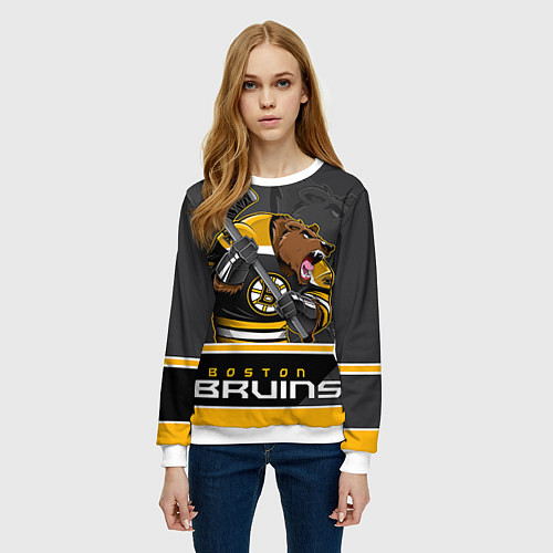 Женский свитшот Boston Bruins / 3D-Белый – фото 3