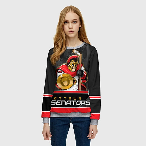 Женский свитшот Ottawa Senators / 3D-Меланж – фото 3