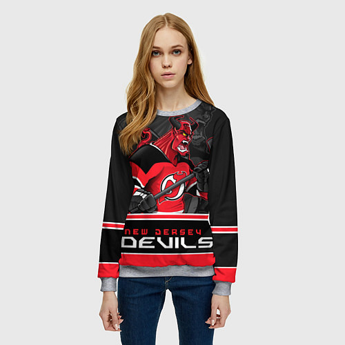 Женский свитшот New Jersey Devils / 3D-Меланж – фото 3