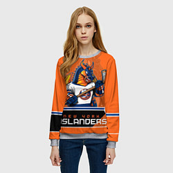 Свитшот женский New York Islanders, цвет: 3D-меланж — фото 2