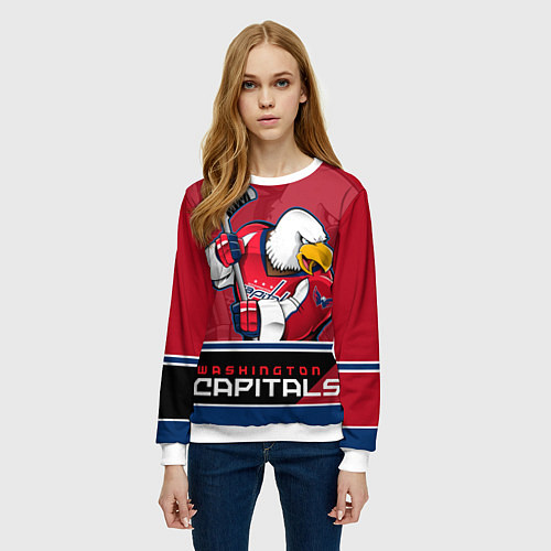 Женский свитшот Washington Capitals / 3D-Белый – фото 3