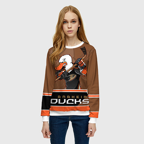 Женский свитшот Anaheim Ducks / 3D-Белый – фото 3