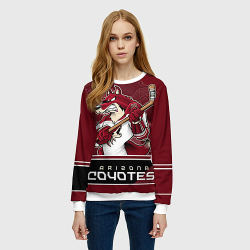 Женский свитшот Arizona Coyotes / 3D-Белый – фото 3