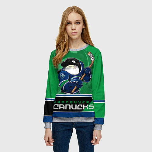Женский свитшот Vancouver Canucks / 3D-Меланж – фото 3