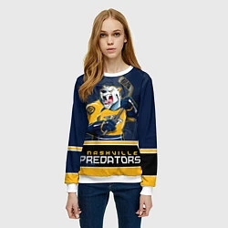 Свитшот женский Nashville Predators, цвет: 3D-белый — фото 2