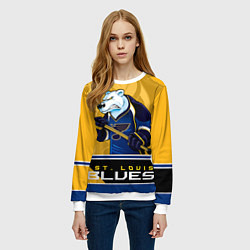 Свитшот женский St. Louis Blues, цвет: 3D-белый — фото 2