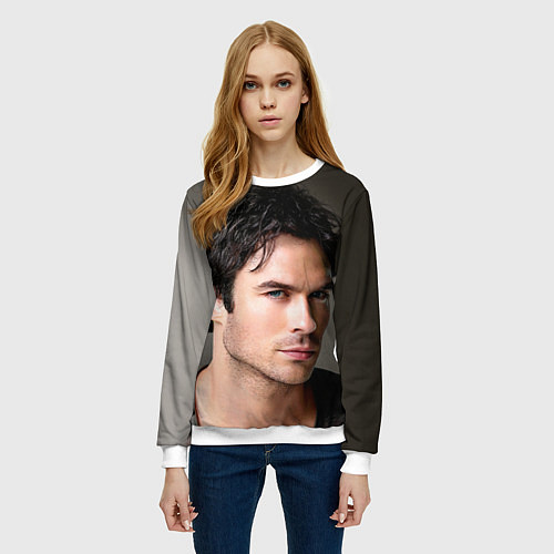 Женский свитшот Ian Somerhalder / 3D-Белый – фото 3