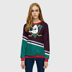 Свитшот женский Anaheim Ducks, цвет: 3D-красный — фото 2