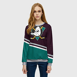Свитшот женский Anaheim Ducks, цвет: 3D-меланж — фото 2