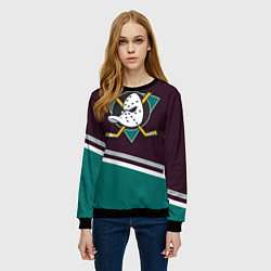 Свитшот женский Anaheim Ducks, цвет: 3D-черный — фото 2