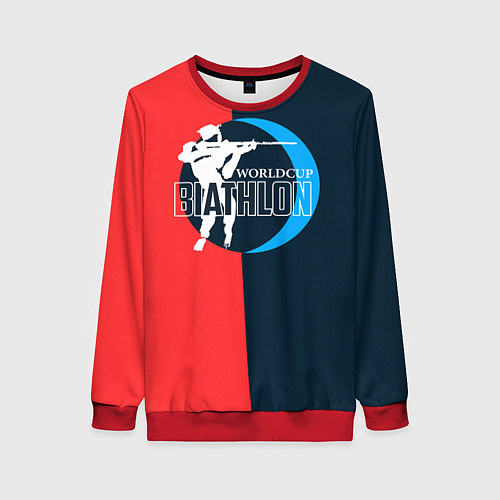 Женский свитшот Biathlon worldcup / 3D-Красный – фото 1