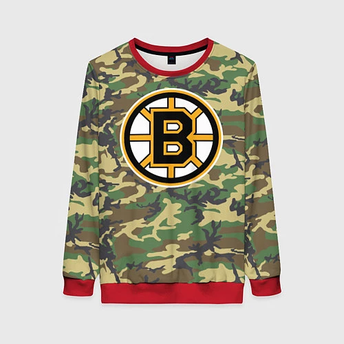 Женский свитшот Bruins Camouflage / 3D-Красный – фото 1