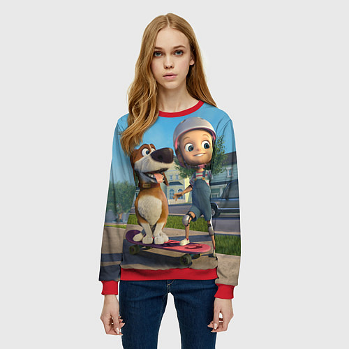 Женский свитшот Оззи и подружка / 3D-Красный – фото 3