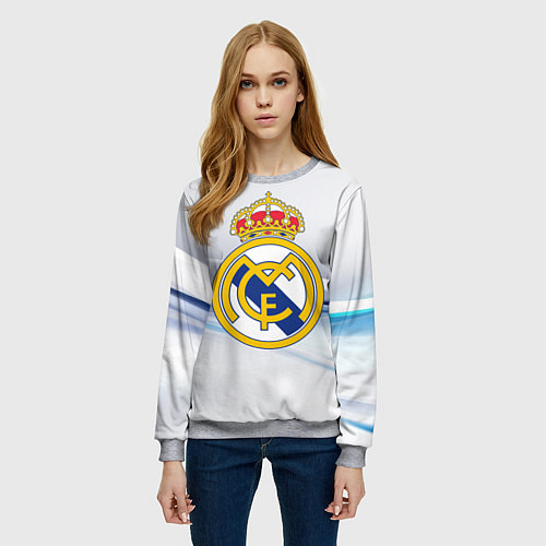 Женский свитшот Реал Мадрид / 3D-Меланж – фото 3