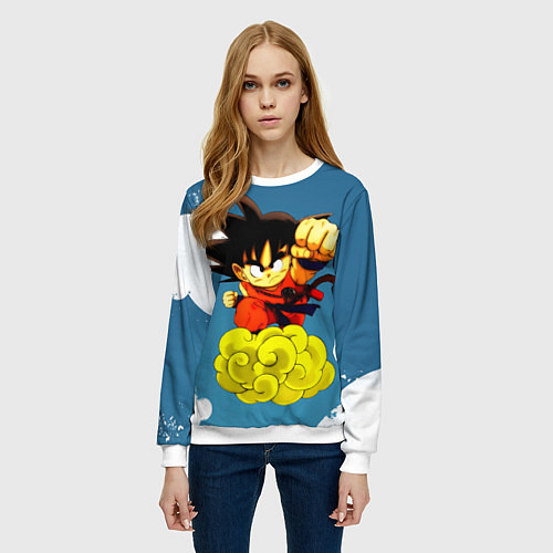 Женский свитшот Small Goku / 3D-Белый – фото 3