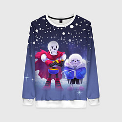 Свитшот женский Sans & Papyrus, цвет: 3D-белый