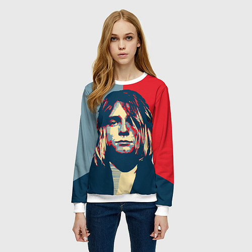 Женский свитшот Kurt Cobain / 3D-Белый – фото 3